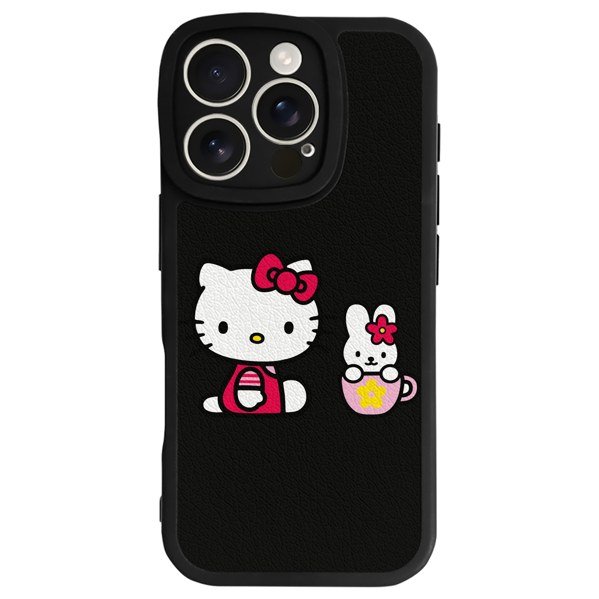 （画像用） Hello Kitty ハローキティ 【iPhone 16シリーズ対応】シリコンスマホケース（レザー調） 材質：シリコン